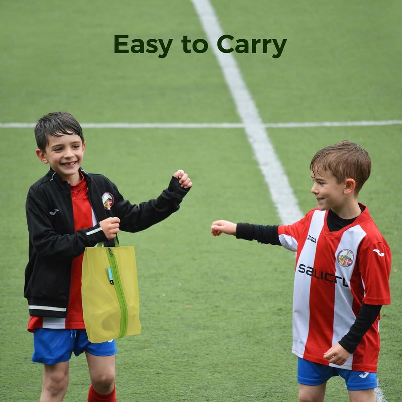 pack all Kids Shoe Bag for Travel, Water-Resistant Shoe Pouch for Gym, Odor-Resistant Soccer Cleats Bag for Sport, Cute Design for Girls, Boys, Toddlers (Green) - Image 5